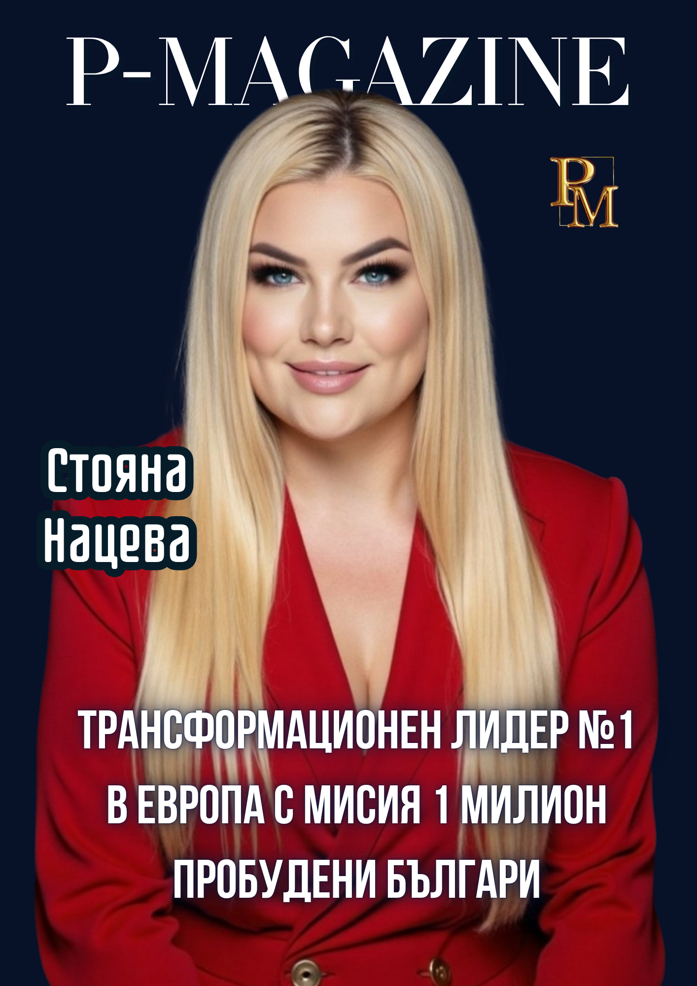 Корица на списание P-MAGAZINE – Лидер №1 в Европа: Историята на Стояна Нацева и мисията 1 милион пробудени българи